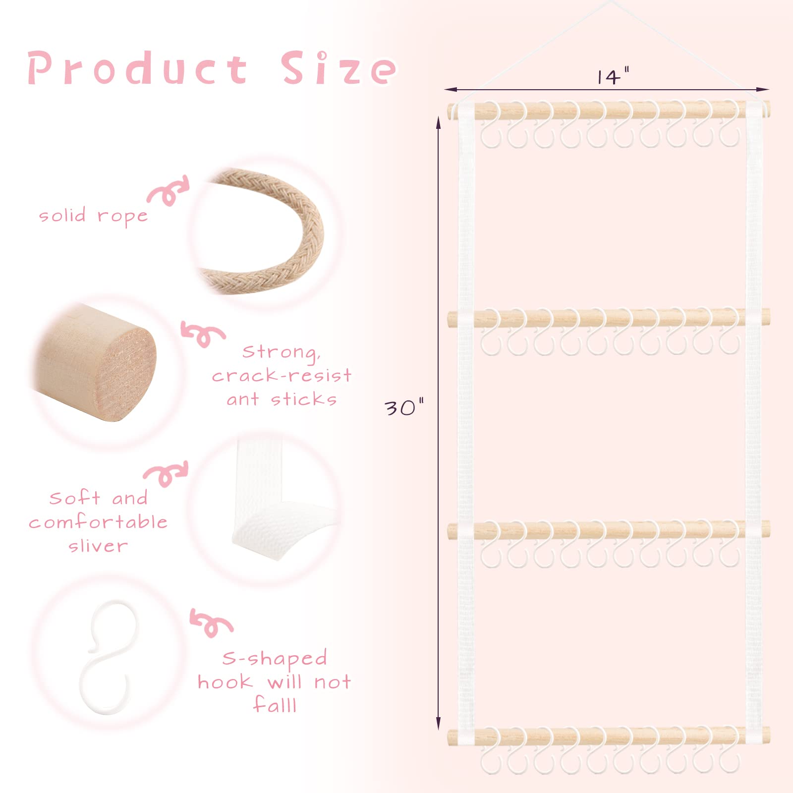 POVETIRE baby hair accessory storage hangs on wall for tidy shelves