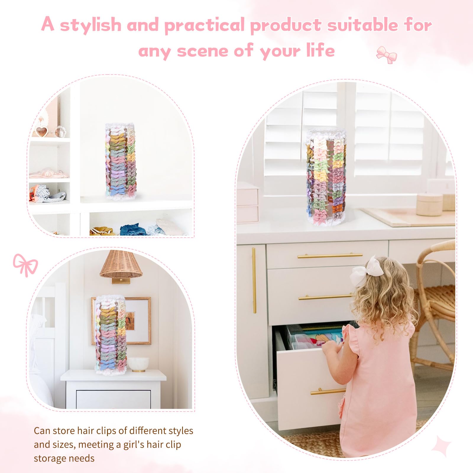 Gift-ready POVETIRE bow organizer suitable for nurseries