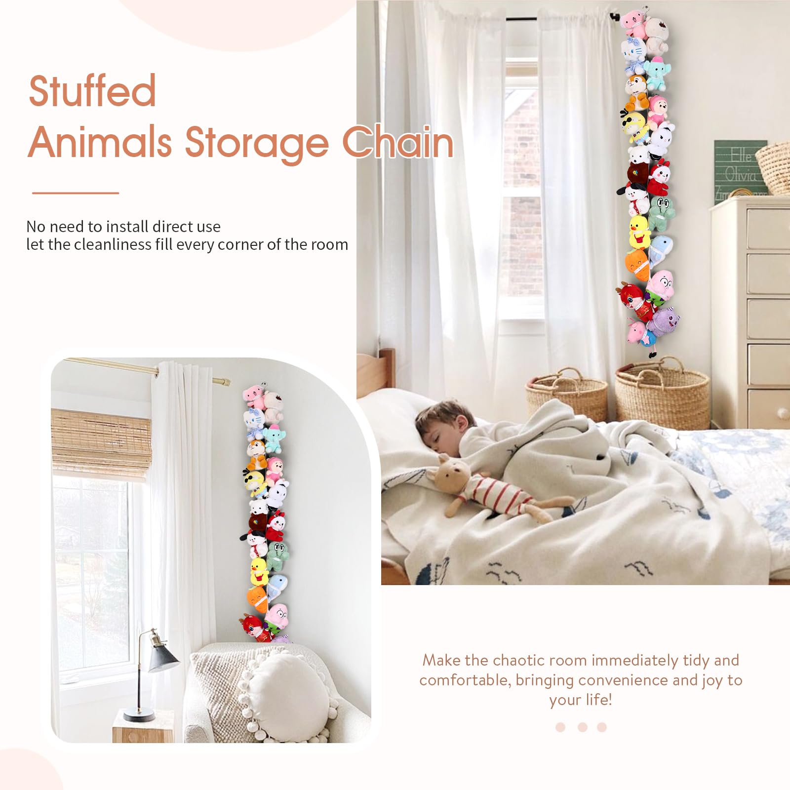POVETIRE corner hanging storage shown horizontal and vertical for flexible display