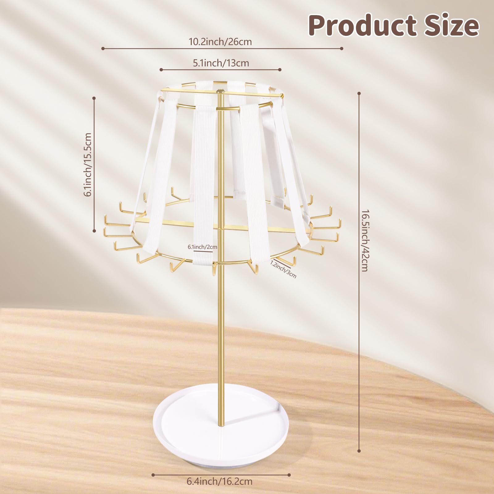 POVETIRE desk bow display stand on a nursery dresser for easy access.
