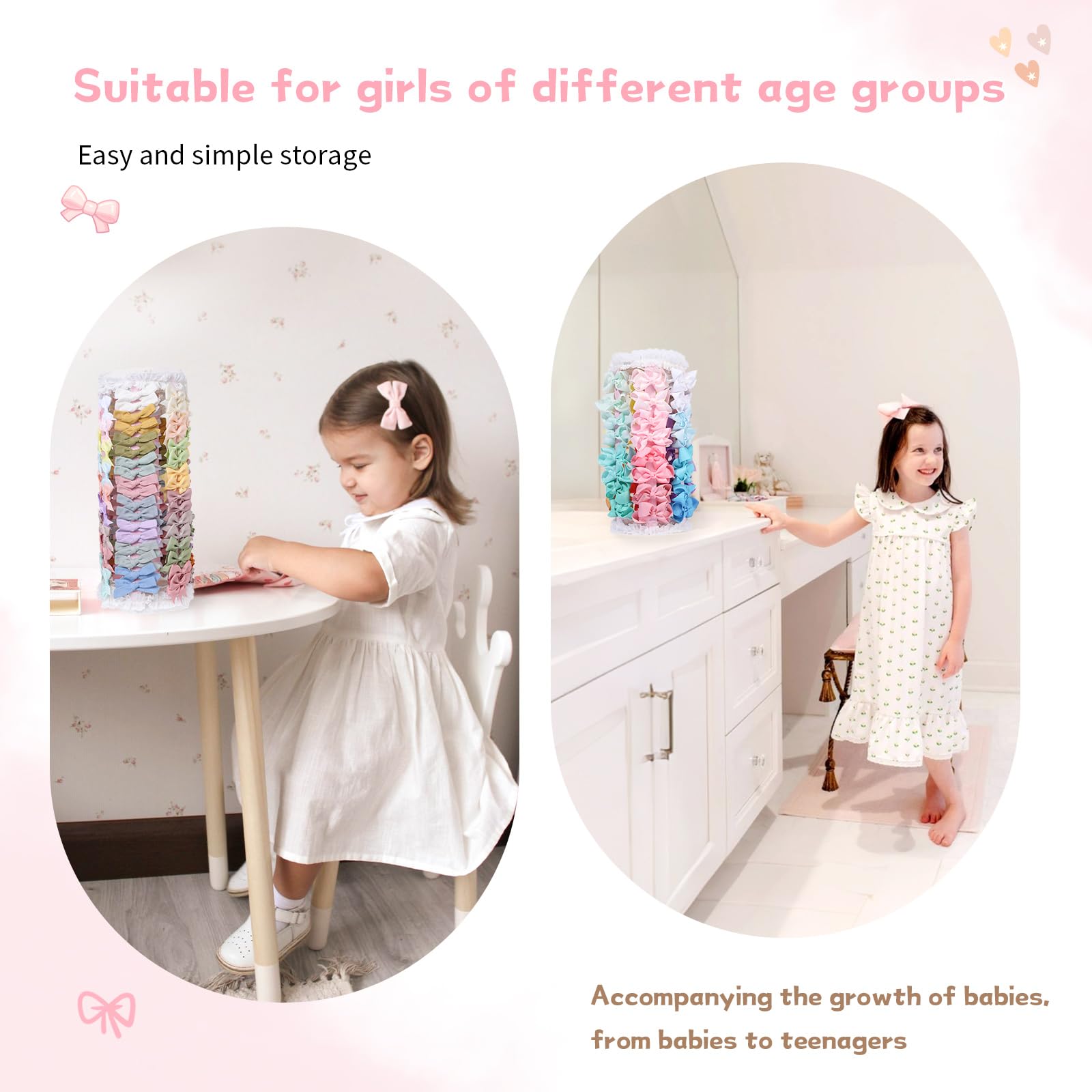 POVETIRE drawer-space saving bow holder shown on a shelf for tidy storage.