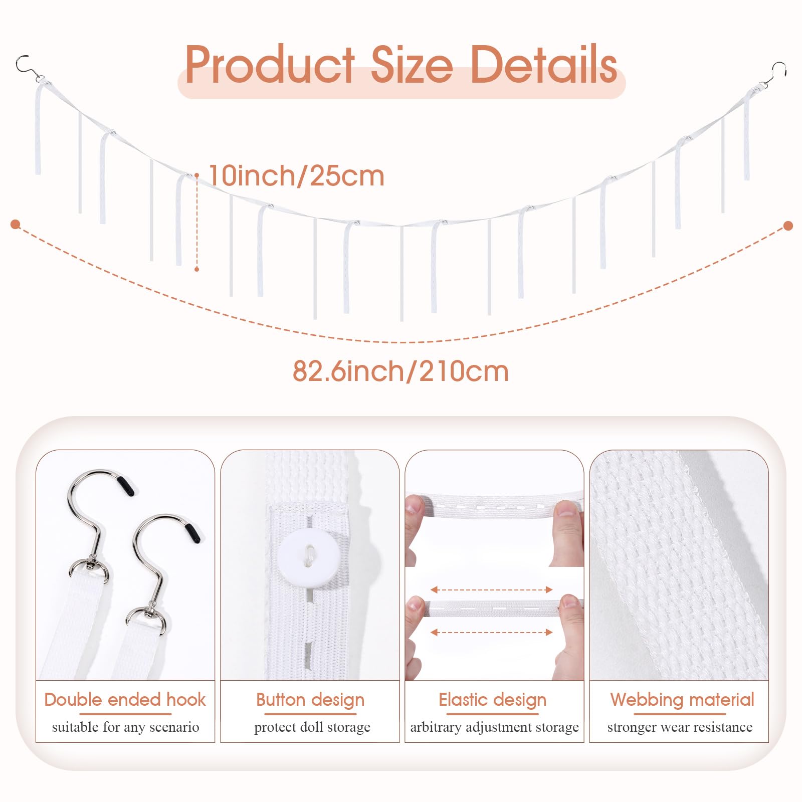 POVETIRE elastic-material toy storage organizer adapts to growing plush collections