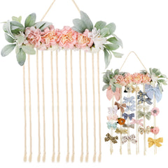 POVETIRE flower bow holder wall display keeps bows organized and decorative.