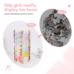 POVETIRE hair bow holder with lace mesh decor protects accessories during daily use.