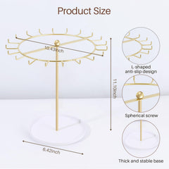 POVETIRE hair bow organizer dual rod design maximizes hanging space for accessories.