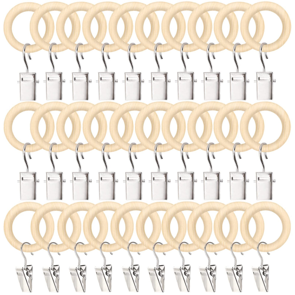 POVETIRE headbands hanger wood ring with clip keeping accessories organized