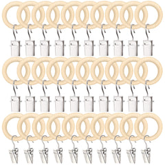 POVETIRE headbands hanger wood ring with clip keeping accessories organized