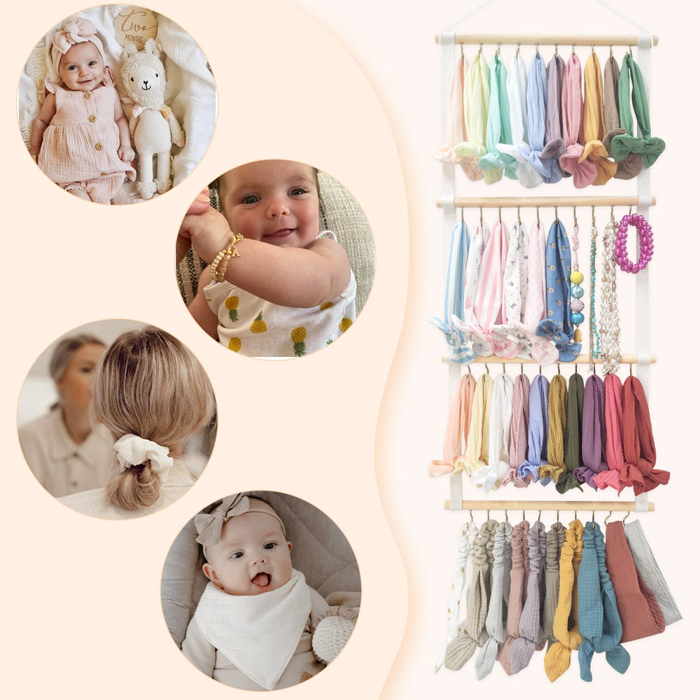 POVETIRE high-capacity organizer holding up to 80 headbands