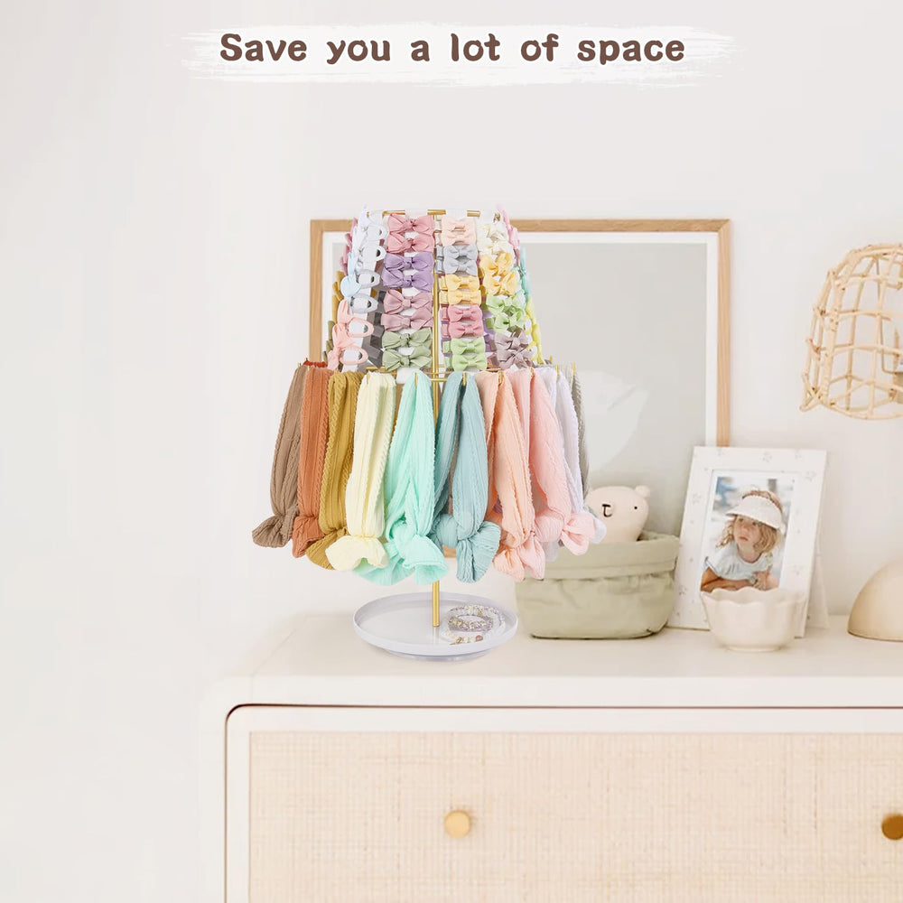 POVETIRE newborn gift organizer on a dresser for nursery organization.