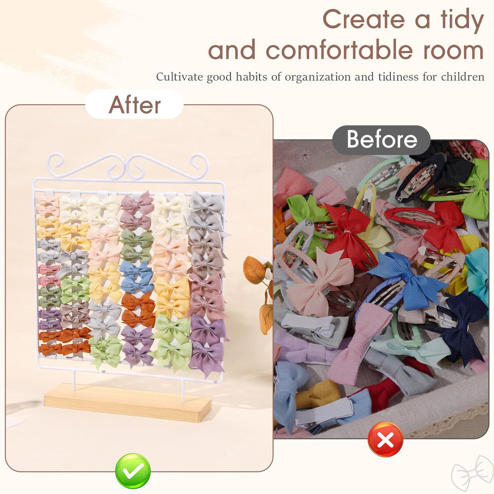 POVETIRE nursery-decor-bow-holder adds charm to a kid's room.