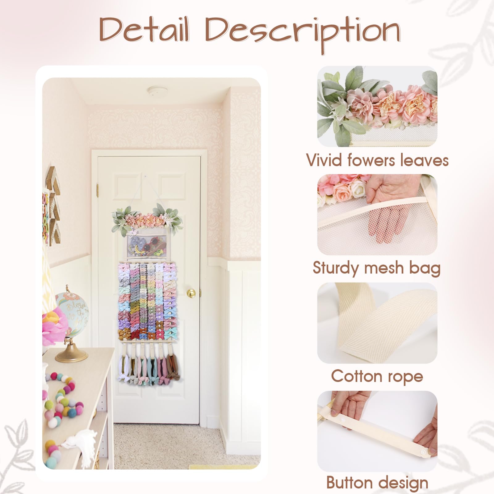 POVETIRE six-webbing five-hooks offer ample space for bows and clips