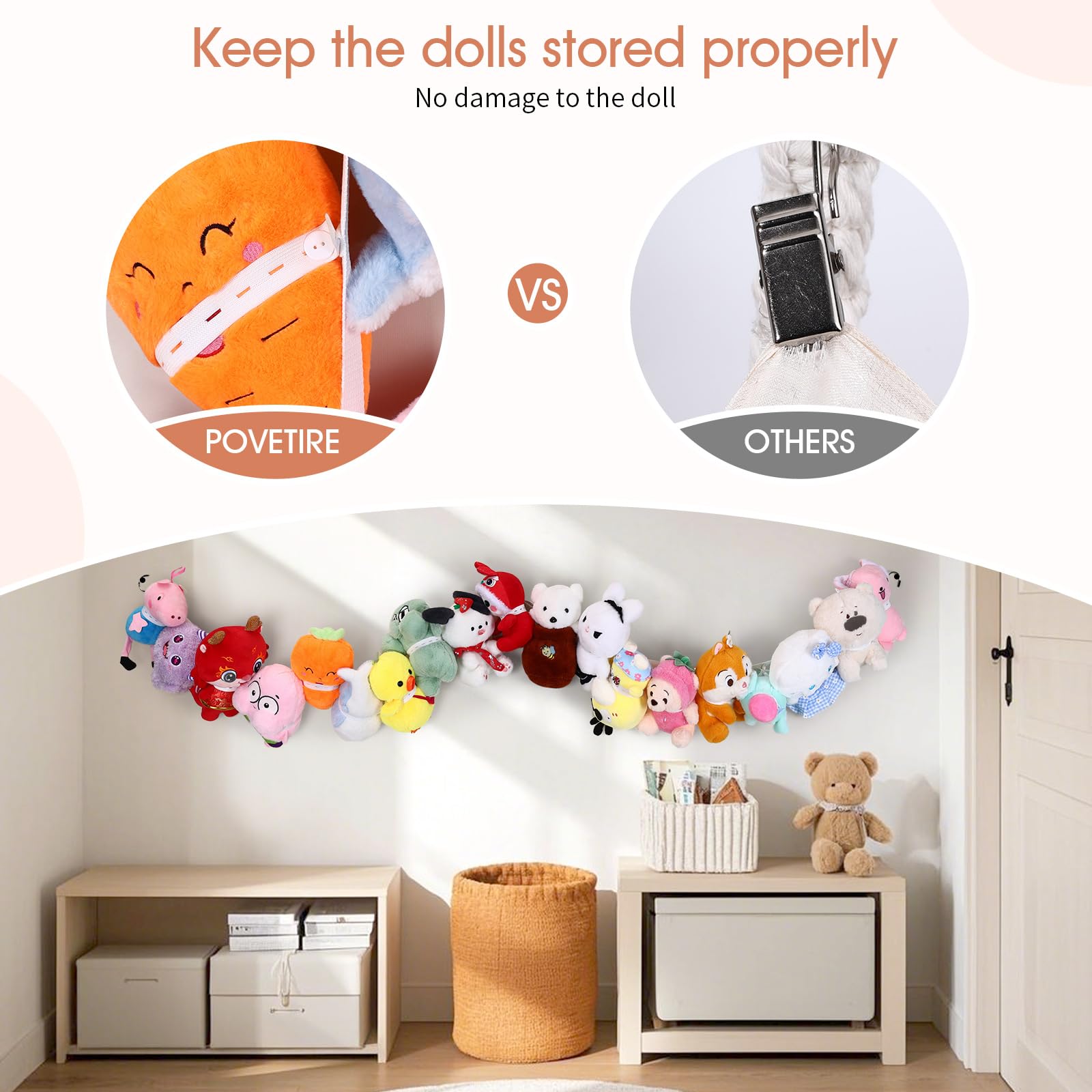 POVETIRE space-saving design frees floor space while keeping toys easy to reach