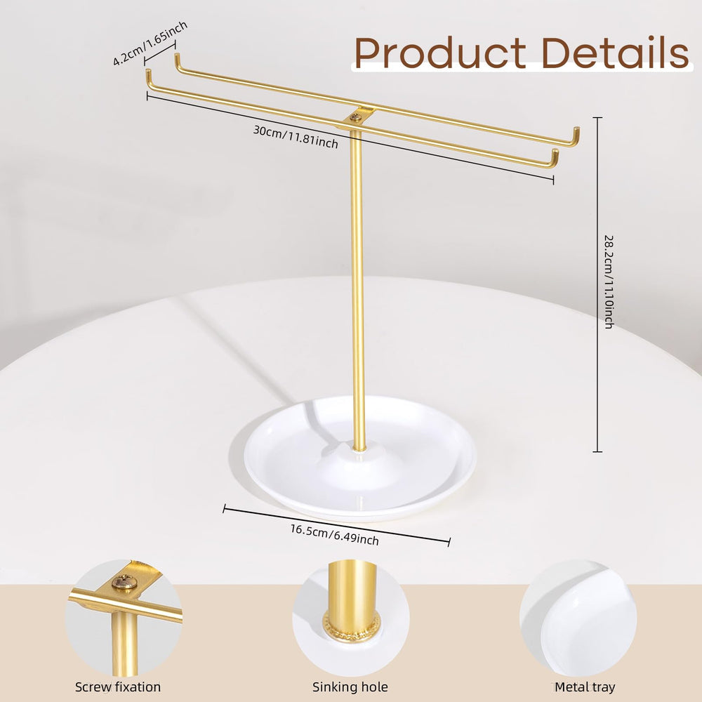 POVETIRE sturdy metal bracket ensures durable, rust-resistant accessory storage.