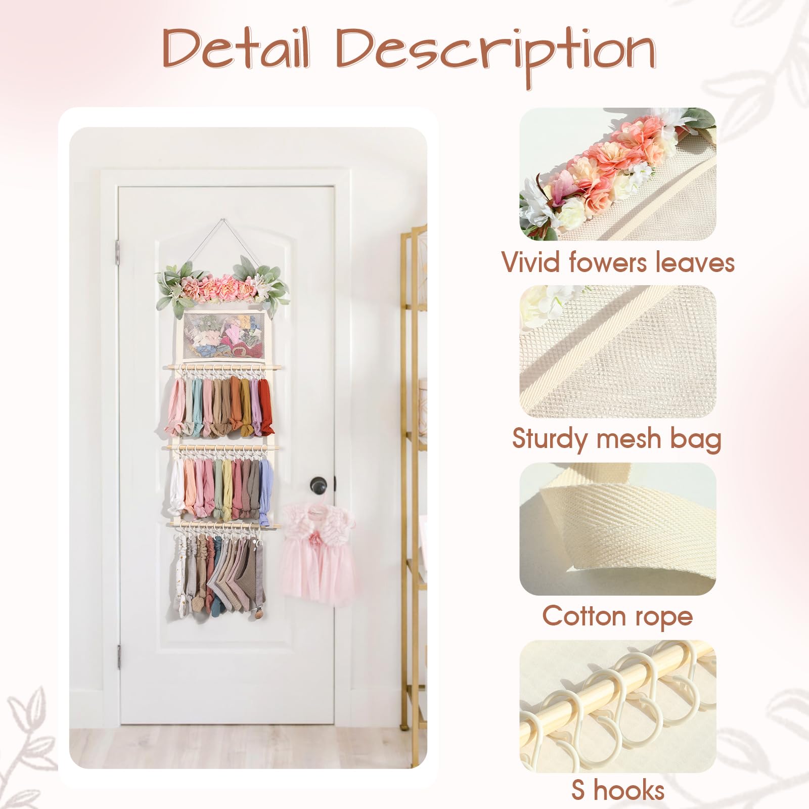 POVETIRE wall hanging organizer enhances nursery decor and organization