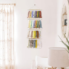 POVETIRE wall hanging organizer displays bows and headbands at a glance
