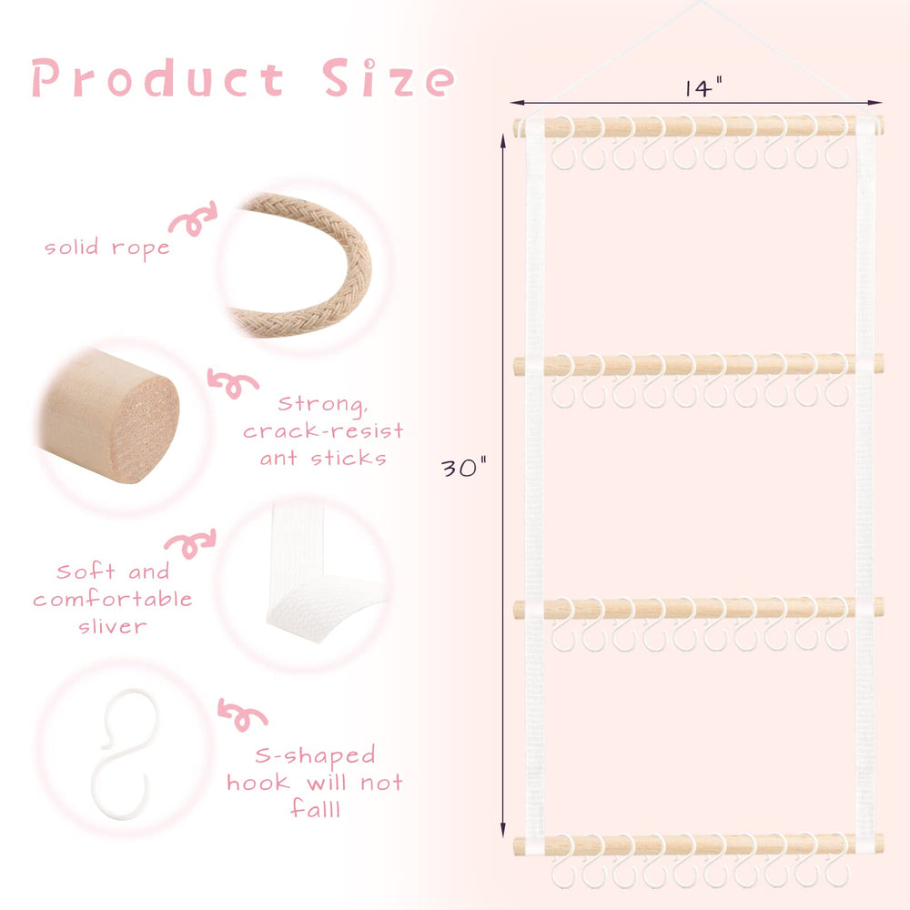 POVETIRE wall-mounted headband display demonstrates easy access and room decor fit.