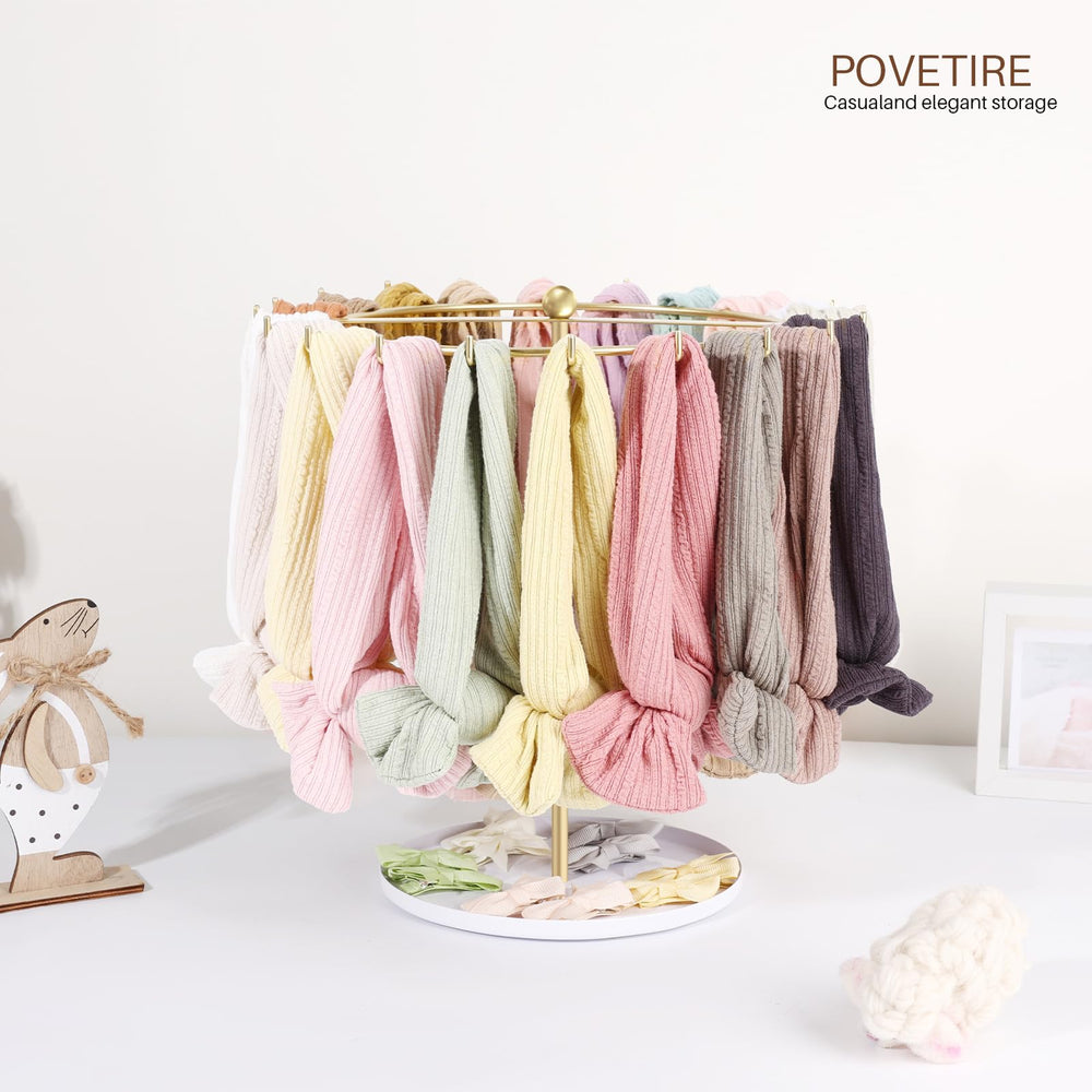 POVETIRE white-gold nursery decor pairs with many headbands while staying elegant.