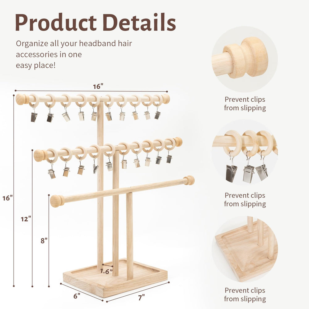 POVETIRE wooden bow organizer base design provides stable storage for small items