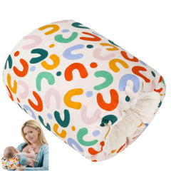 Povkufii nursing arm pillow in soft cotton for gentle, breathable feeding.