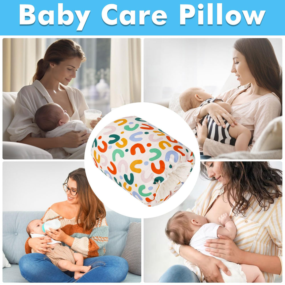 Washable cover on Povkufii nursing arm pillow for easy cleaning.