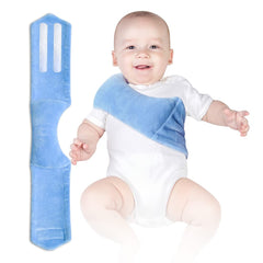 POWYS torticollis pillow for infants showing gentle head support with soft suede exterior.