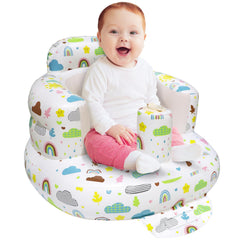 Poycuna inflatable baby seat folded for compact storage and travel.