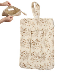 POZHDA Quilted Wipes Pouch attached to a stroller for quick access.