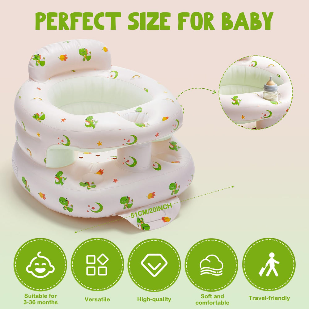POZMTIORE inflatable baby seat with built-in pump for quick on-the-go setup