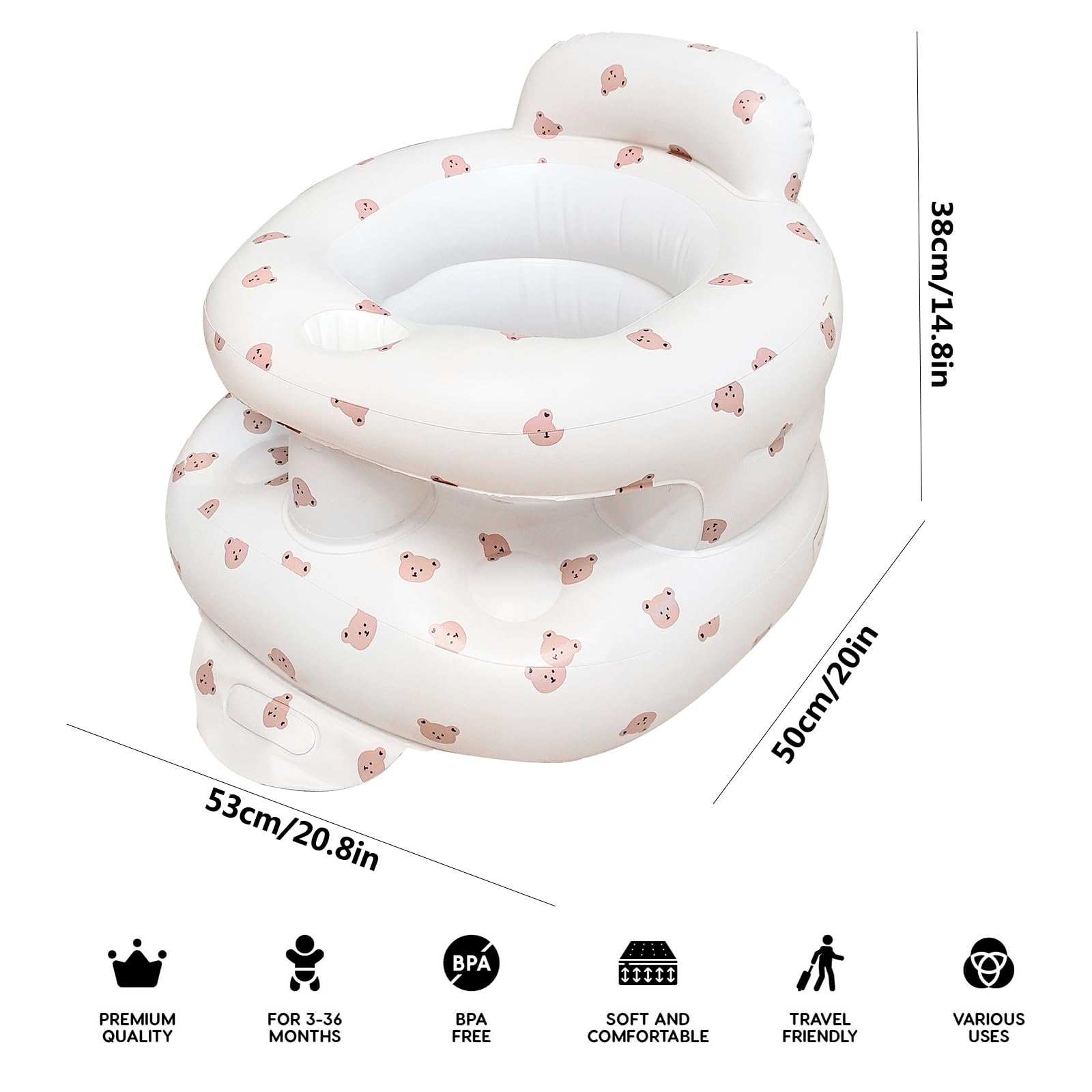 POZMTIORE inflatable baby seat versatile for feeding, story time, and play
