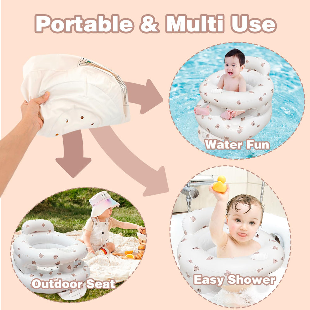 POZMTIORE inflatable baby seat safety fence prevents tipping during sitting