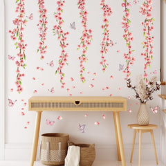 Prabahdak hanging vines wall decal creates a cascading floral accent for nurseries.