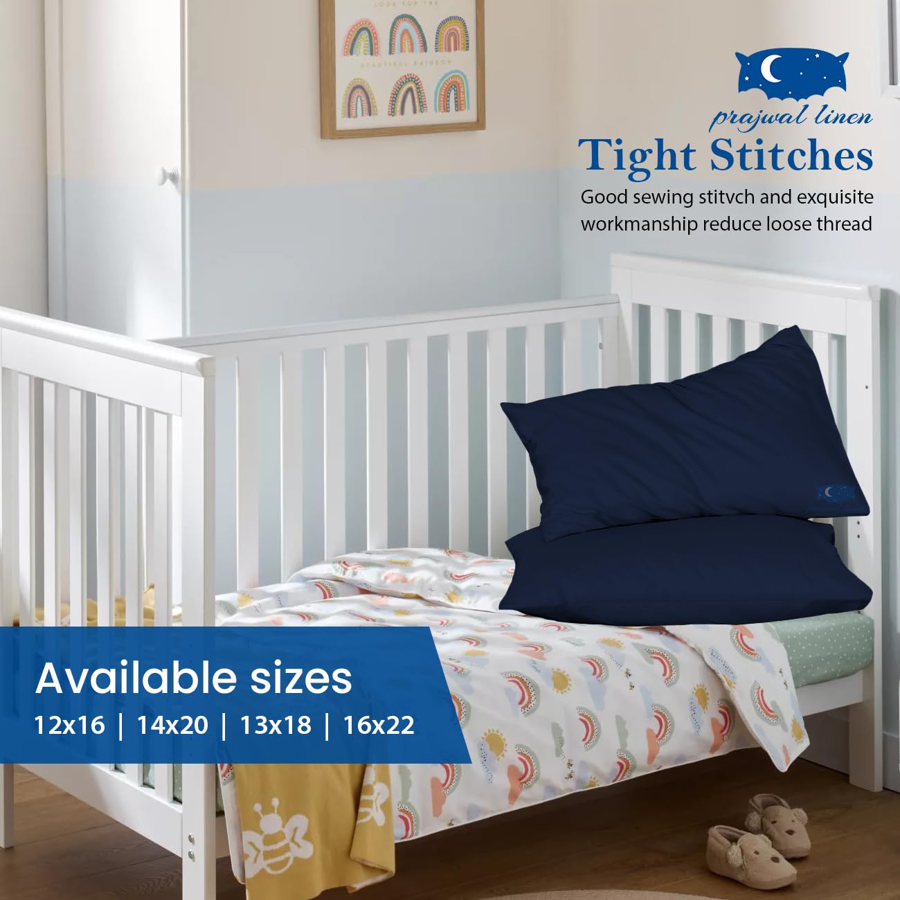 Prajwal Linen 2-pack toddler pillowcases for easy bedtime changes