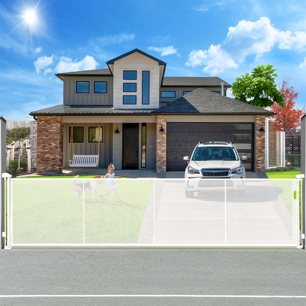 Pravoluxmax 160-inch retractable gate extended for oversized doorways and hallways.