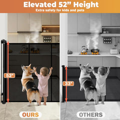Pravoluxmax 52-inch tall gate at doorway showing easy one-hand operation