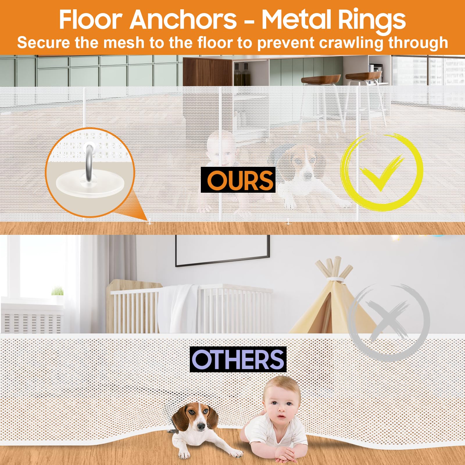 Pravoluxmax fiberglass support prevents sagging and under-mesh access