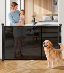 Pravoluxmax retractable gate extended to 78 inches for wide doorway protection