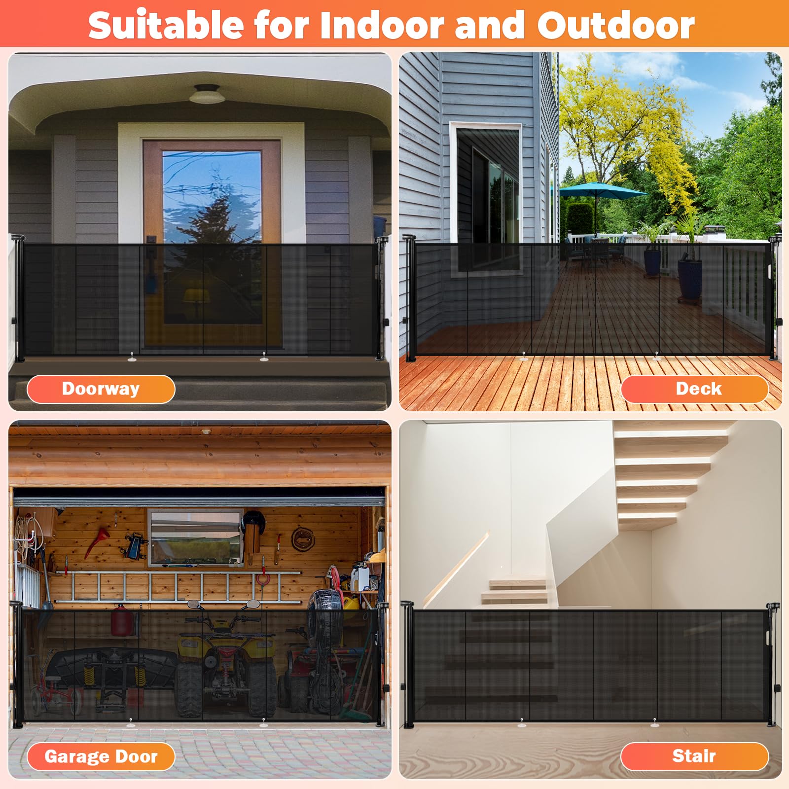 Pravoluxmax scratch-resistant mesh gate keeps safety intact against pet claws.