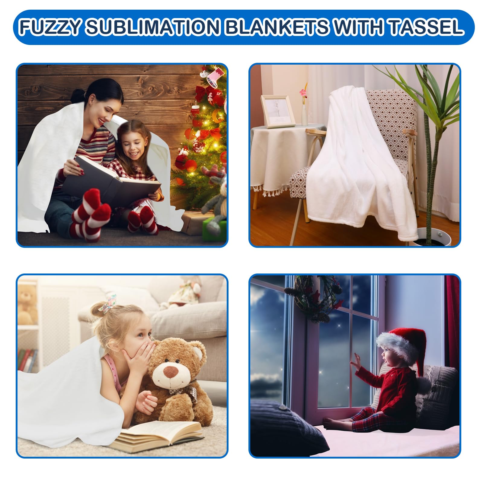 Preboun sublimation-ready blanket suitable for personalized gifts and DIY prints.