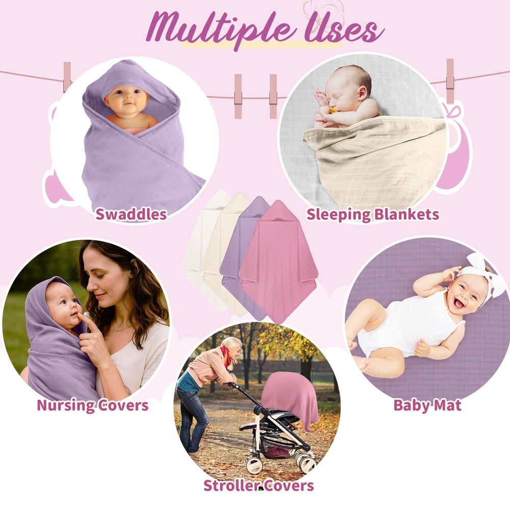 Preboun four layer muslin cotton for plush absorbency.