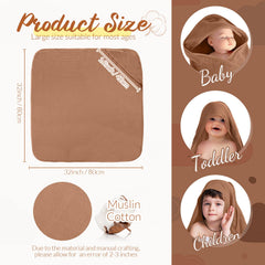 Preboun hooded towel in coffee color, quick-drying after baths