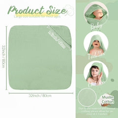 Preboun hooded towel green close-up highlights full coverage and quick drying after bath