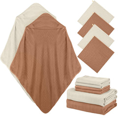 Preboun hooded towel in grey with plush cotton for gentle bath time