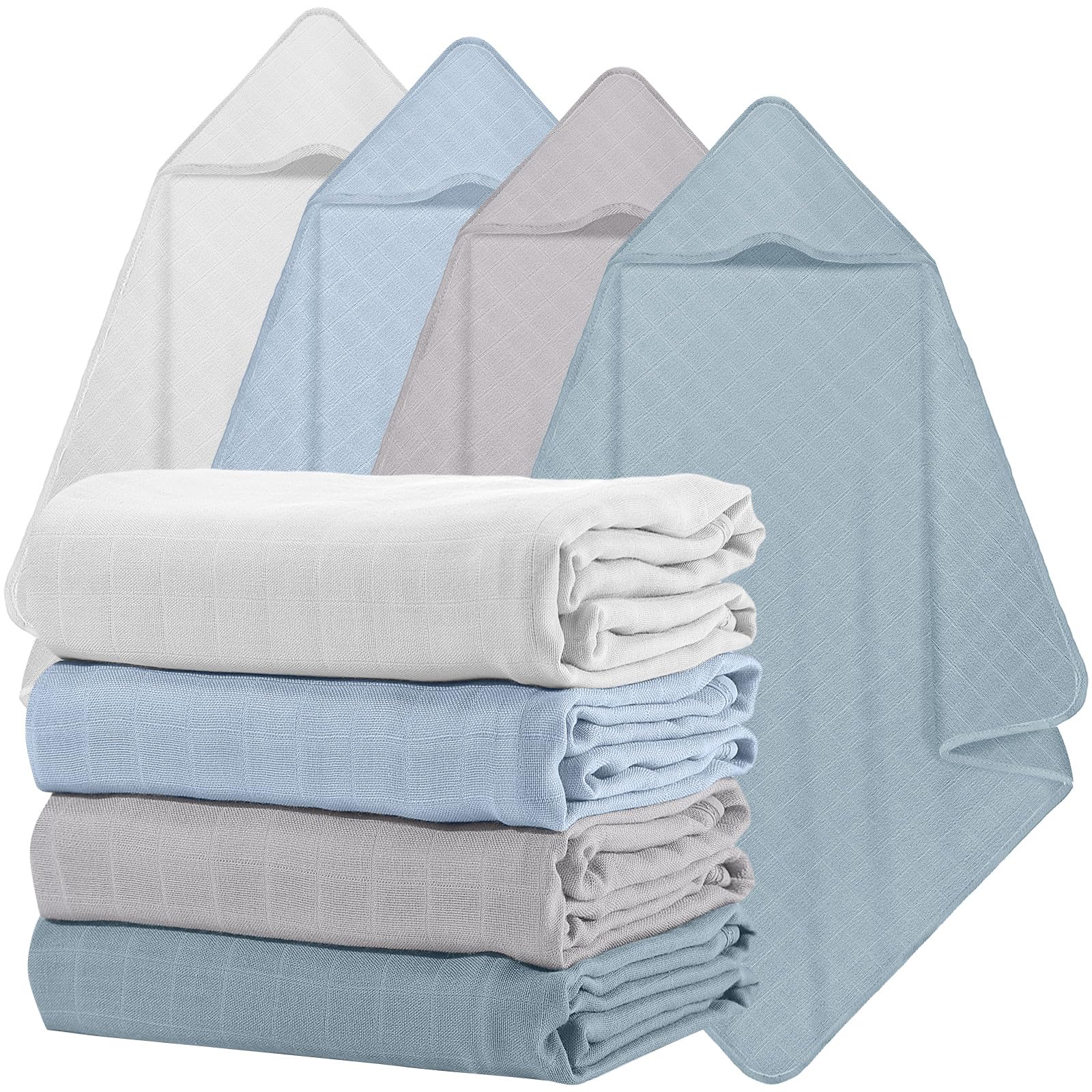 Preboun four-piece hooded towels pack on display for newborn care.