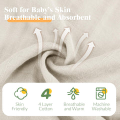 Preboun muslin wash cloth green close-up shows gentle cleansing during bath time