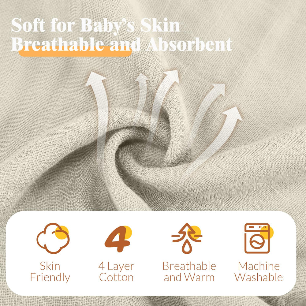 Preboun muslin washcloth in coffee, gentle cleansing for tiny skin