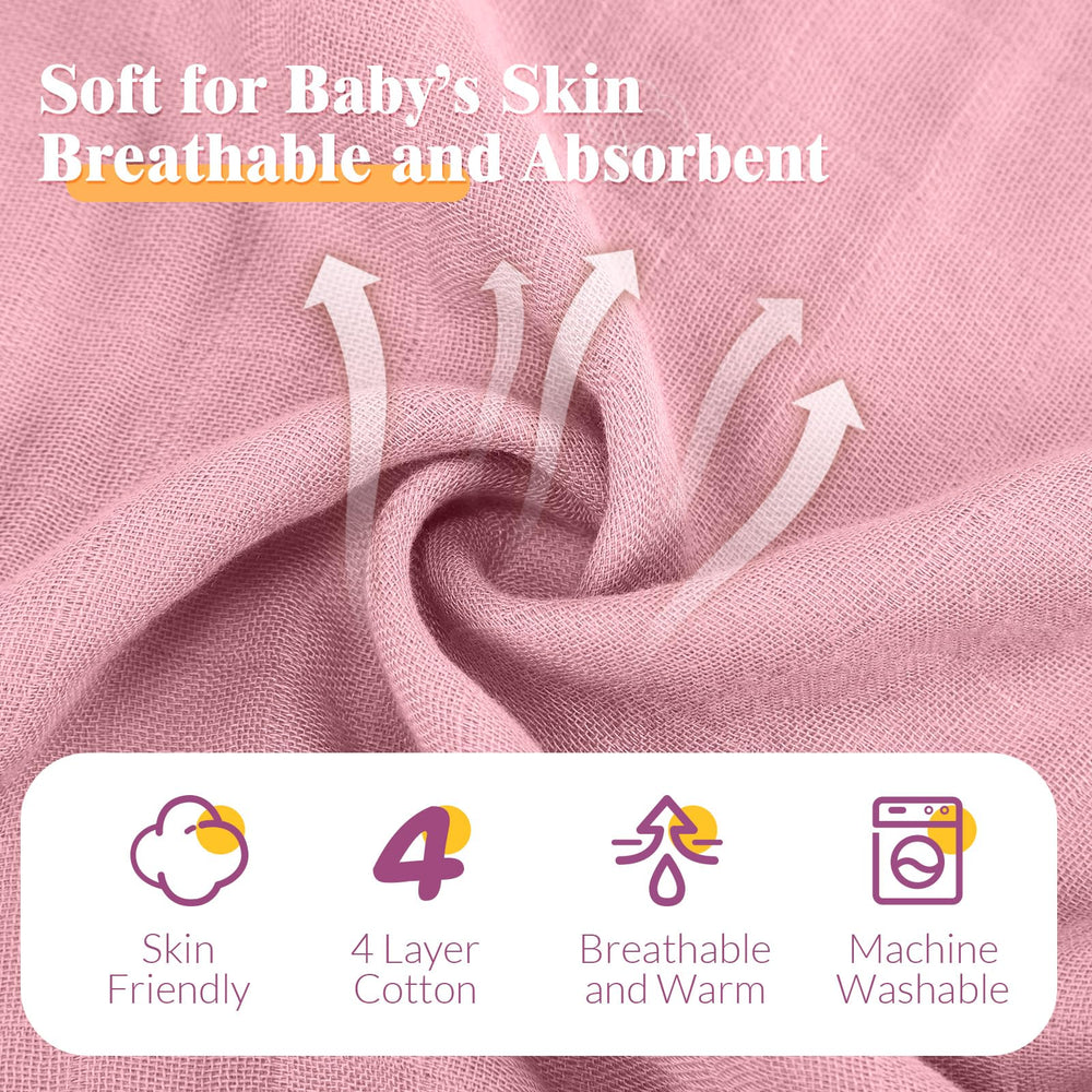 Preboun muslin washcloth purple, quick-drying baby cloth