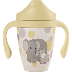 Precious Moments Love You Tons bamboo sippy cup with two handles for easy gripping.