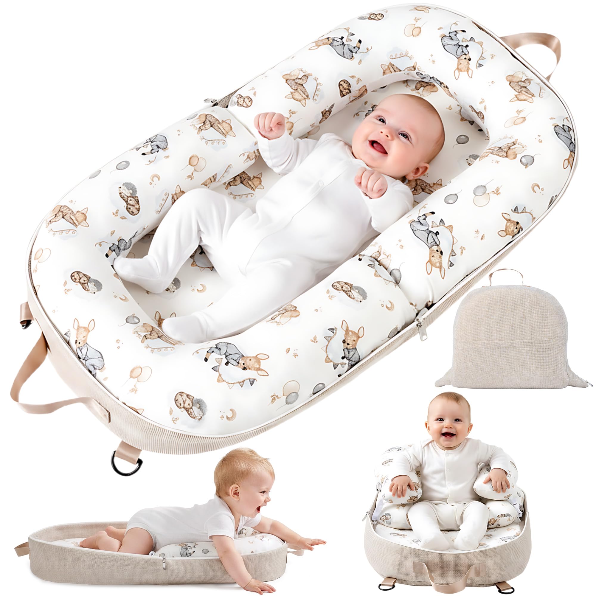 Preciozonal Baby Lounger foldable carry bag for travel convenience.