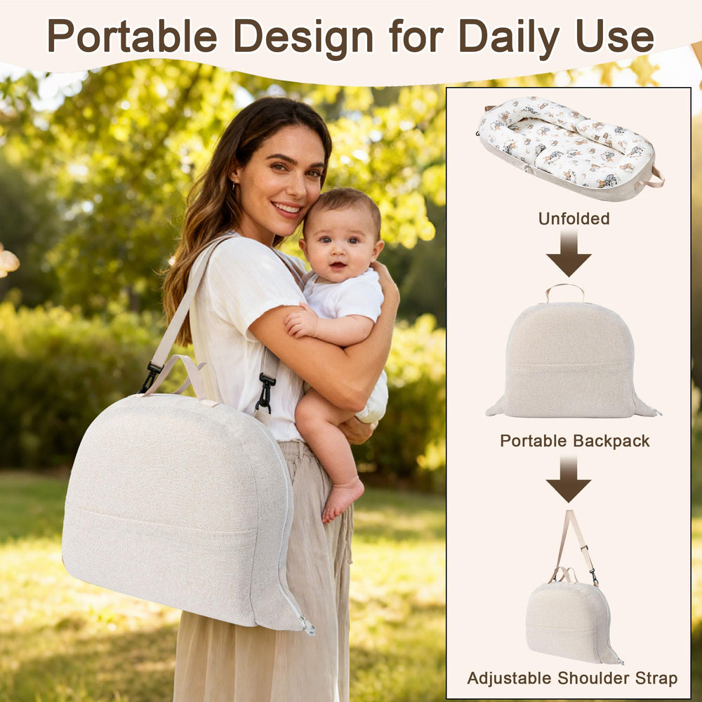Preciozonal Baby Lounger machine-washable cover for easy cleaning.