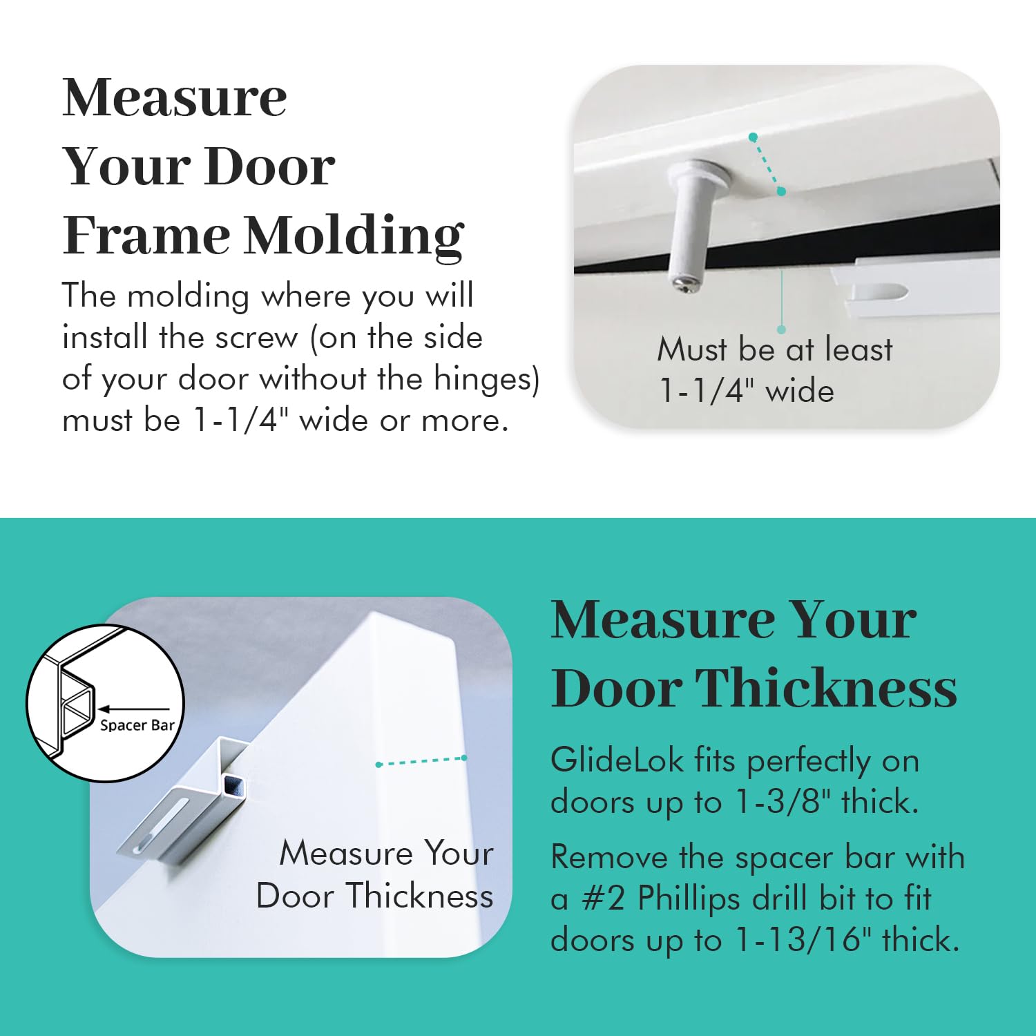 Predictable Solutions GlideLok saddle design top of door adds tamper resistance